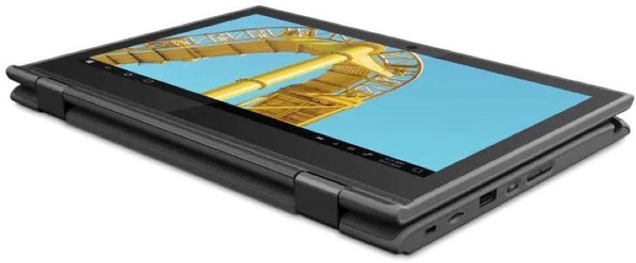 Lenovo 300E G2 11.6"" Touch Laptop Intel Celeron N4120 4GB RAM 128GB SSD W10P (Renewed), Black