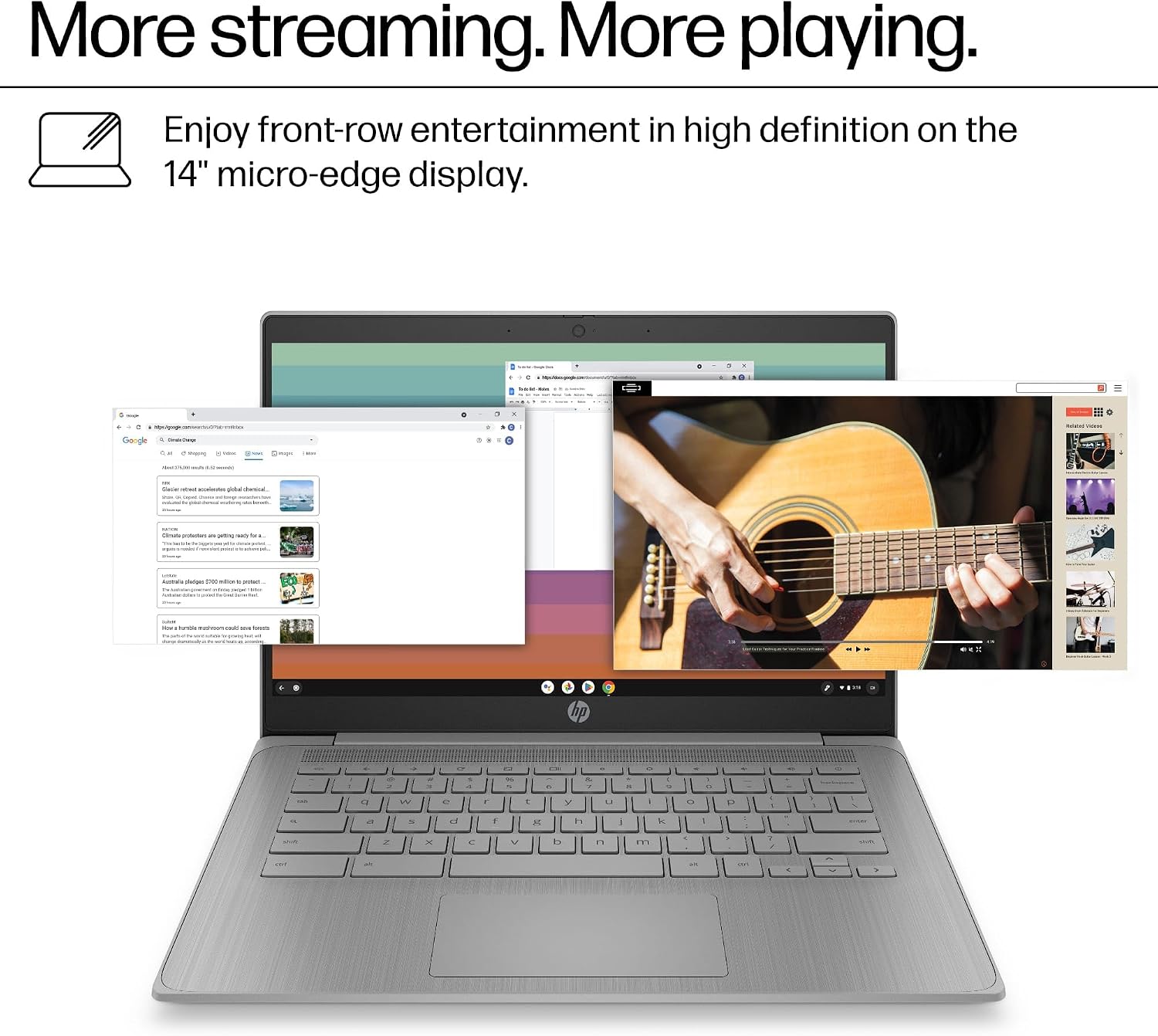 HP Chromebook 14 Laptop (14" HD, Intel 4-Core Celeron N4120, 4GB RAM, 64GB eMMC + 64GB SD Card) for Home, Students & Everyday Use, Light Weight, 14-Hr Battery Life, Webcam, Wi-Fi, IST HUB, Chrome OS