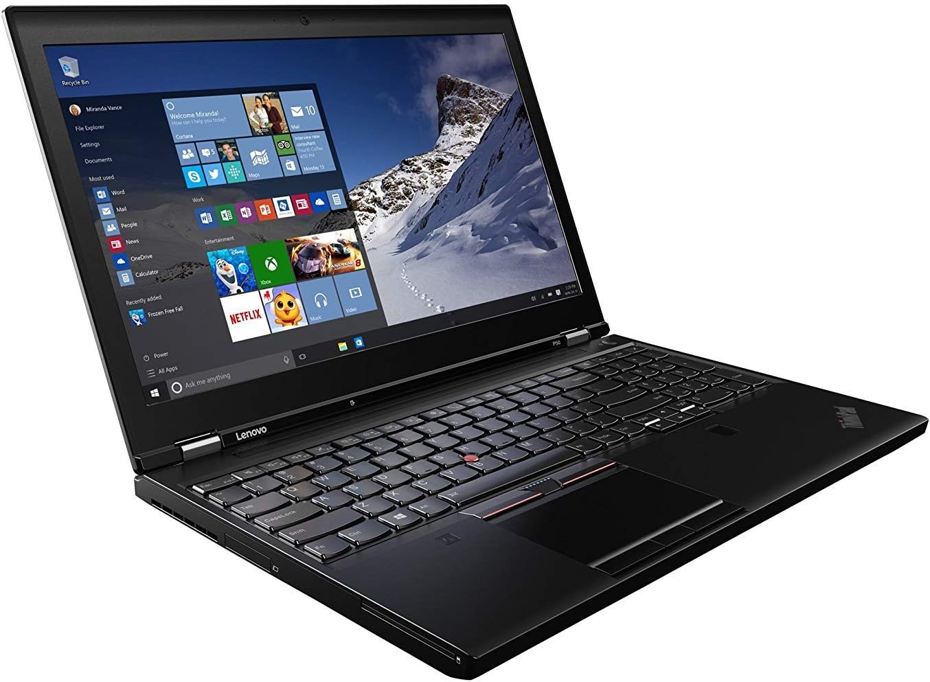 Lenovo ThinkPad P50 15.6 FHD Laptop, Core i7-6700HQ 2.6GHz, 16GB RAM, 240GB Solid State Drive, Windows 10 Pro 64bit (Renewed)