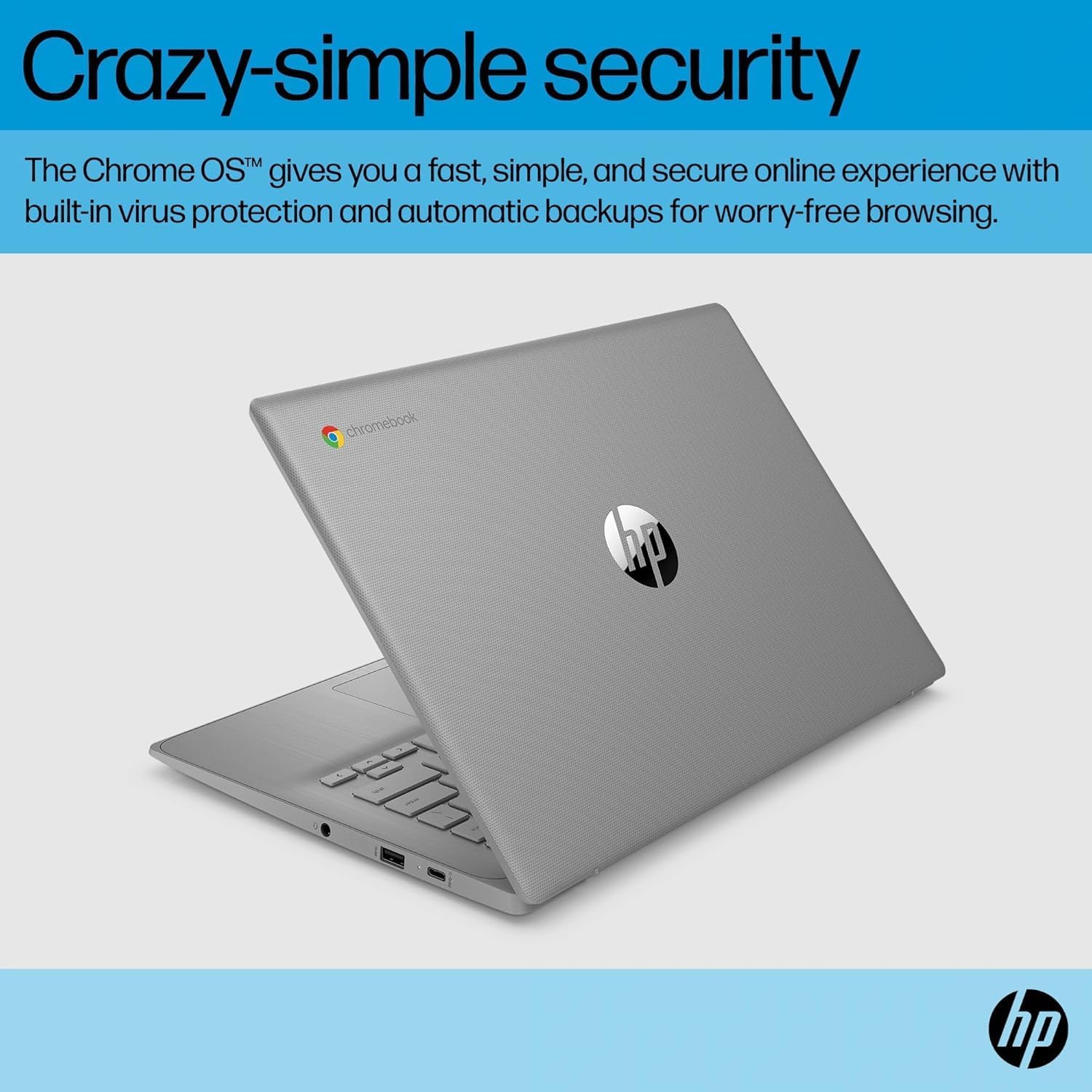 HP Chromebook 14 Laptop (14" HD, Intel 4-Core Celeron N4120, 4GB RAM, 64GB eMMC + 64GB SD Card) for Home, Students & Everyday Use, Light Weight, 14-Hr Battery Life, Webcam, Wi-Fi, IST HUB, Chrome OS