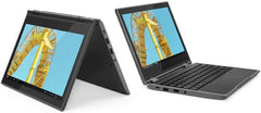 Lenovo 300E G2 11.6"" Touch Laptop Intel Celeron N4120 4GB RAM 128GB SSD W10P (Renewed), Black