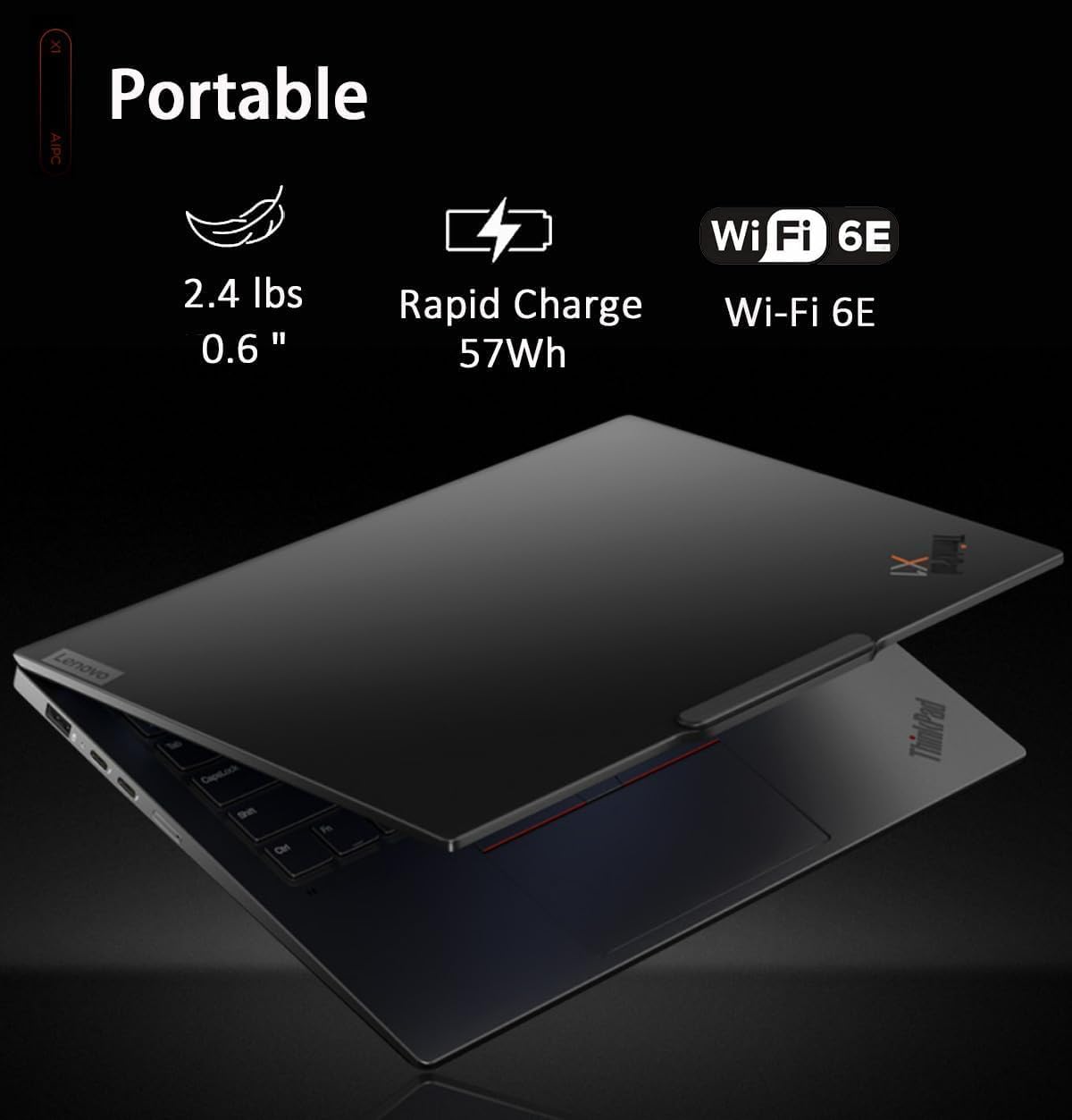 Lenovo ThinkPad X1 Carbon Gen 12 Laptop (14" FHD+ Touchscreen, Intel Core Ultra 7 165U vPro, 32GB 6400MHz DDR5, 1TB SSD), Backlit, Fingerprint Reader, IR Webcam, 2x Thunderbolt 4, Win 11 Pro, AI PC