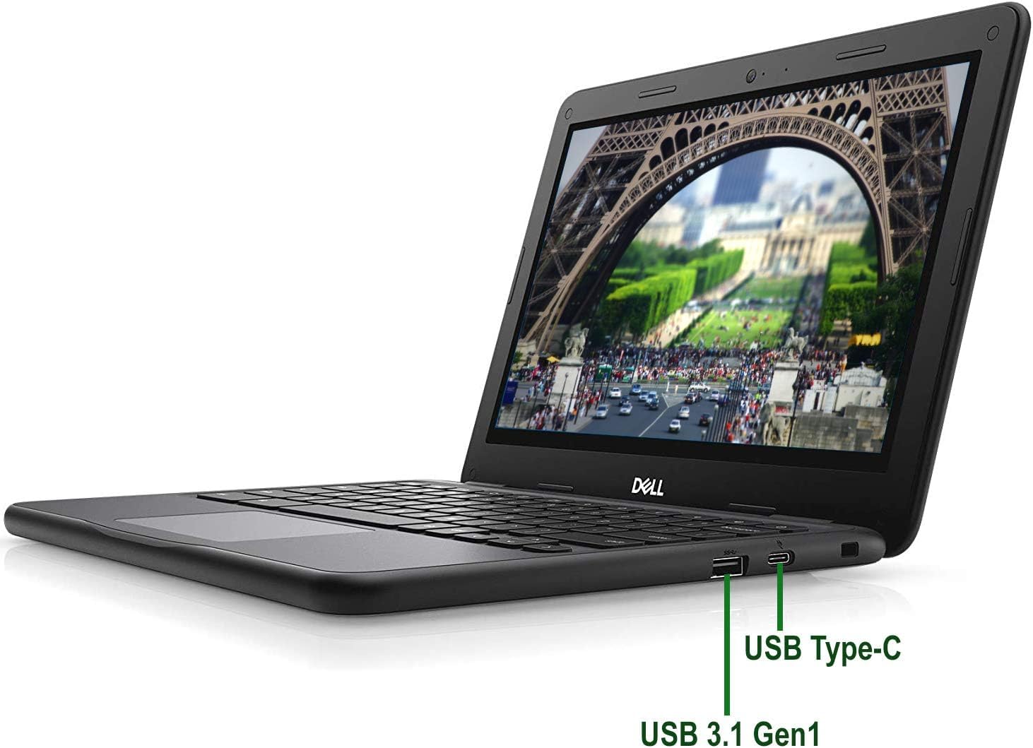 Dell Chromebook 5190 Laptop 2 In 1 Touch Screen Notebook, Intel Celeron N3350 Processor, 4Gb Ram, 32Gb Emmc Hard Drive, Wifi Bluetooth, Usb 3.0, Camera, Type C Port, Chrome Os (Renewed), Black