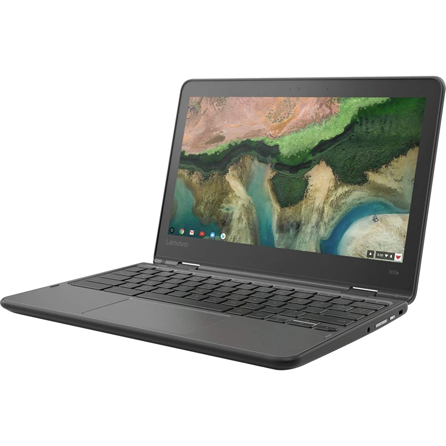 Lenovo Chromebook 300e 2-in-1 Convertible Laptop in Black AMD Processor up to 2.4Ghz 32GB eMMC 4GB DDR4 11.6in IPS Touchscreen BT Dual Webcam HDMI (Renewed)