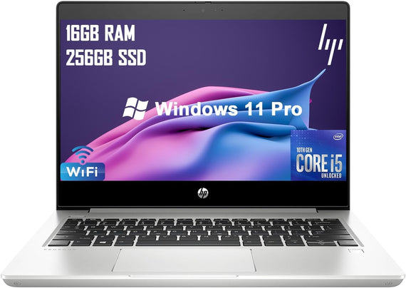 HP ProBook 430 G7 Business Laptop, Core i5-10210U, 16GB RAM, 256 GB SSD, 13.3" HD, Windows 11 Pro, Bluetooth, USB 3.0, Wi-Fi 6 (802.11ax), Silver (Renewed)