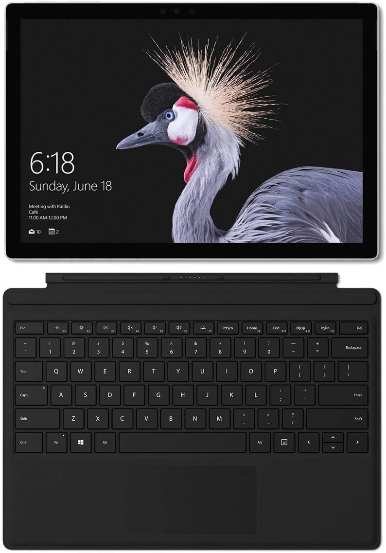 MICR0SOFT Surface Pro 5 | 8GB Ram, 256GB SSD, Intel i5 | 12.2 inches Touchscreen, 7th Generation | With Charger and Keyboard For Microsoft Surface Tablet (Renewed) (Renewed)