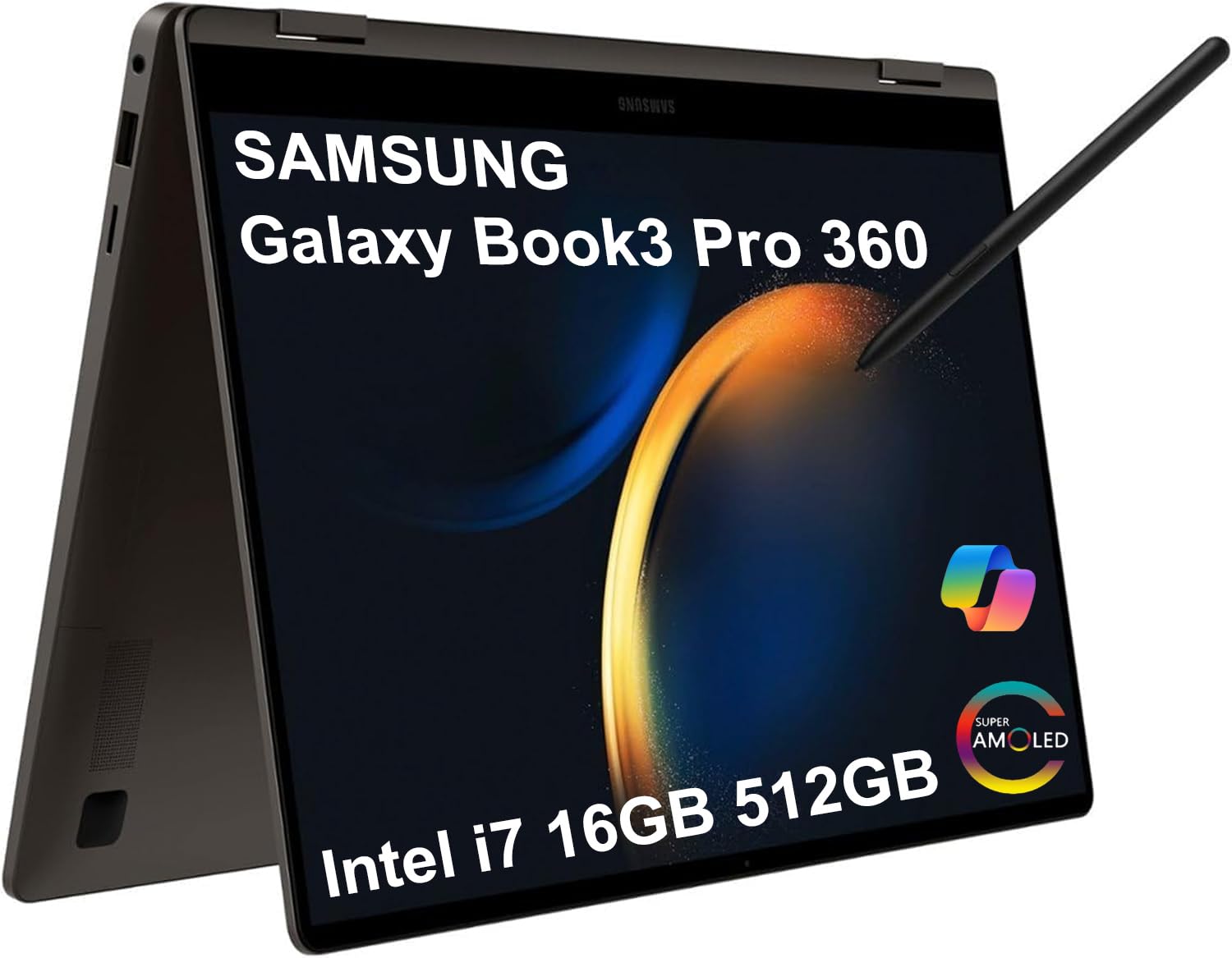 Samsung Galaxy Book Pro 360 2-in-1 Laptop w/ S Pen (15.6" FHD AMOLED Touchscreen, Intel 12-Core i7-1260P, 16GB RAM, 1TB SSD) for Professionals, Fingerprint, Backlit, Wi-Fi 6E, Win 11 Pro, NP950QED