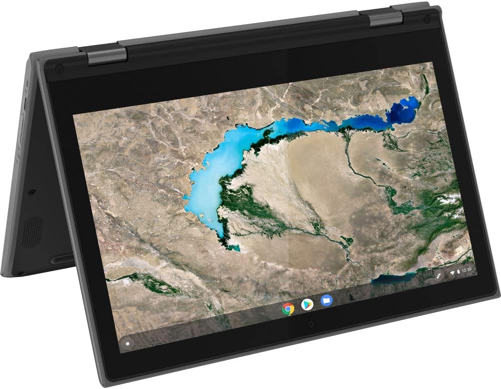 Lenovo Chromebook 300e 2-in-1 Convertible Laptop in Black AMD Processor up to 2.4Ghz 32GB eMMC 4GB DDR4 11.6in IPS Touchscreen BT Dual Webcam HDMI (Renewed)