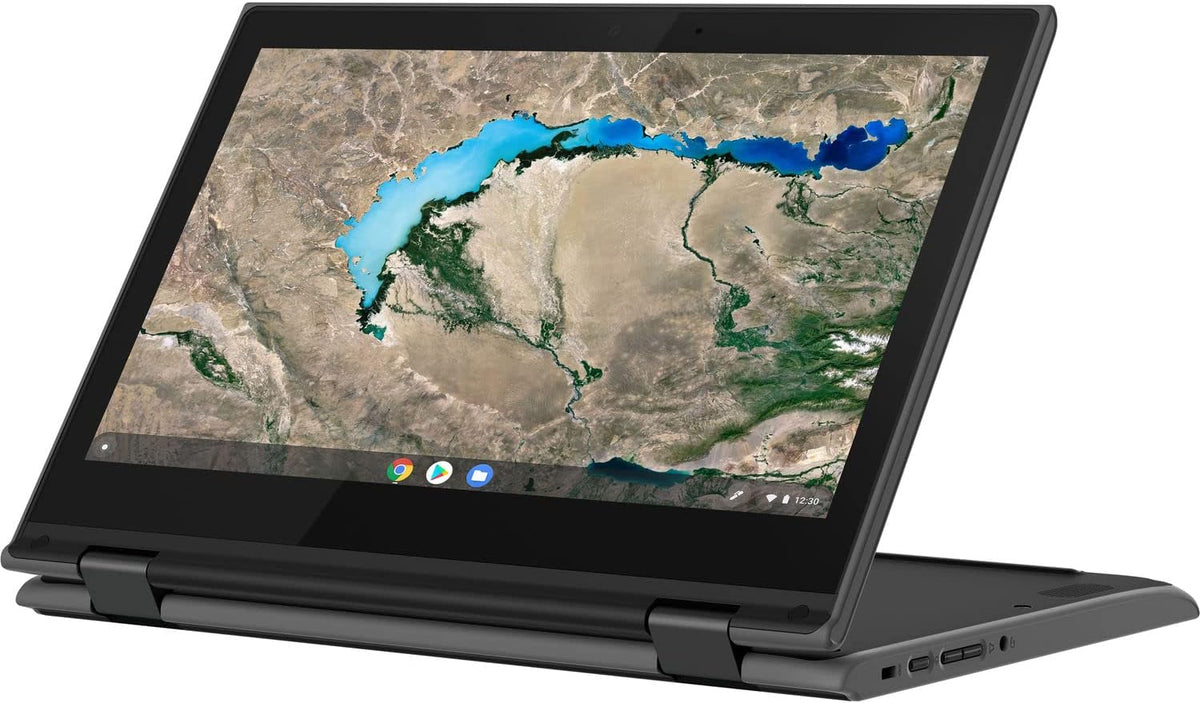 Lenovo Chromebook 300e 2-in-1 Convertible Laptop in Black AMD Processor up to 2.4Ghz 32GB eMMC 4GB DDR4 11.6in IPS Touchscreen BT Dual Webcam HDMI (Renewed)