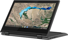 Lenovo Chromebook 300e 2-in-1 Convertible Laptop in Black AMD Processor up to 2.4Ghz 32GB eMMC 4GB DDR4 11.6in IPS Touchscreen BT Dual Webcam HDMI (Renewed)