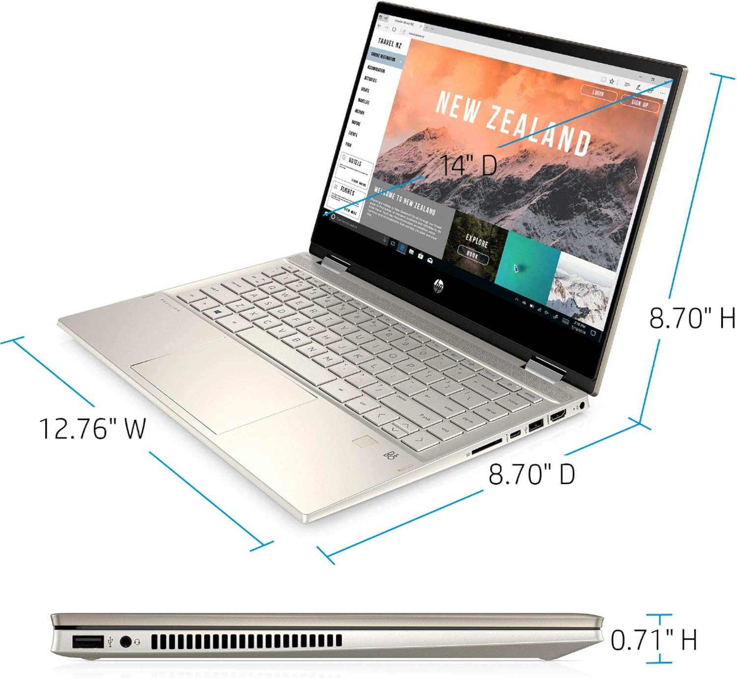 HP 2020 Pavilion x360 14" FHD WLED Touchscreen 2-in-1 Convertible Laptop, Intel Core i5-1035G1 up to 3.6GHz, 8GB DDR4, 256GB SSD, 802.11ac, Bluetooth, Webcam, HDMI, Fingerprint Reader, Windows 10
