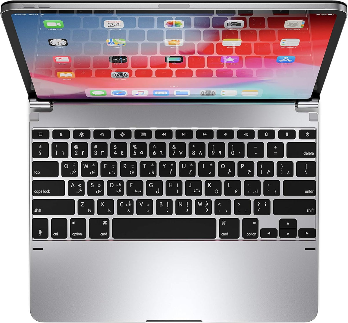 Brydge BRY6021A Aluminium Bluetooth Keyboard for iPad Pro 12.9-inch Silver - Arabic/English Keyboard