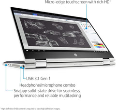 HP Pavilion X360 14-Inch Convertible Touchscreen Laptop, 8th Gen Intel Core I5-8265U, 8 GB RAM, 512 GB Solid-State Drive, Windows 10 Home (14-cd1020nr, Natural Silver)