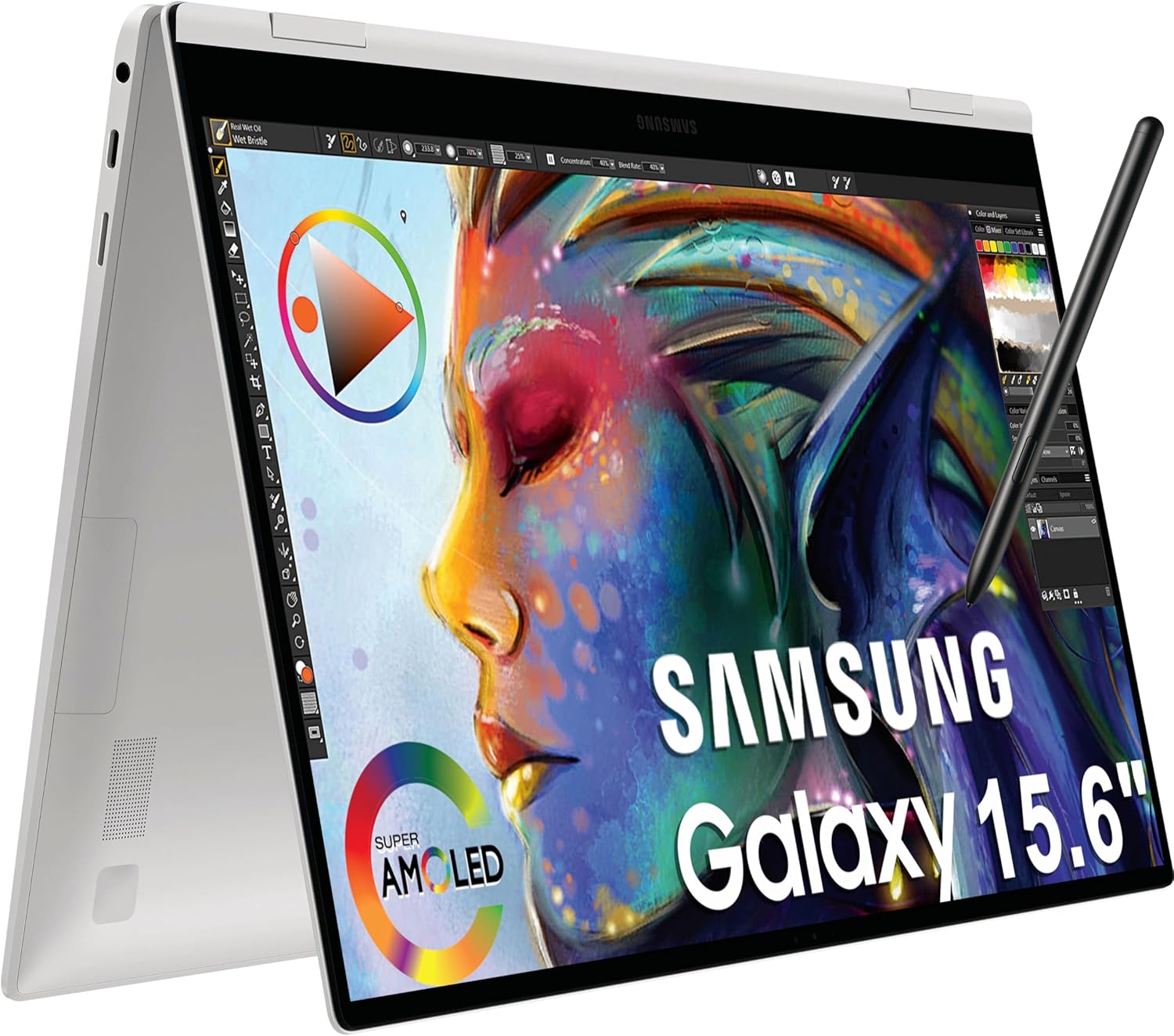 Samsung Galaxy Book Pro 360 2-in-1 Laptop w/ S Pen (15.6" FHD AMOLED Touchscreen, Intel 12-Core i7-1260P, 16GB RAM, 1TB SSD) for Professionals, Fingerprint, Backlit, Wi-Fi 6E, Win 11 Pro, NP950QED