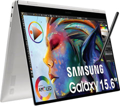 Samsung Galaxy Book Pro 360 2-in-1 Laptop w/ S Pen (15.6" FHD AMOLED Touchscreen, Intel 12-Core i7-1260P, 16GB RAM, 1TB SSD) for Professionals, Fingerprint, Backlit, Wi-Fi 6E, Win 11 Pro, NP950QED