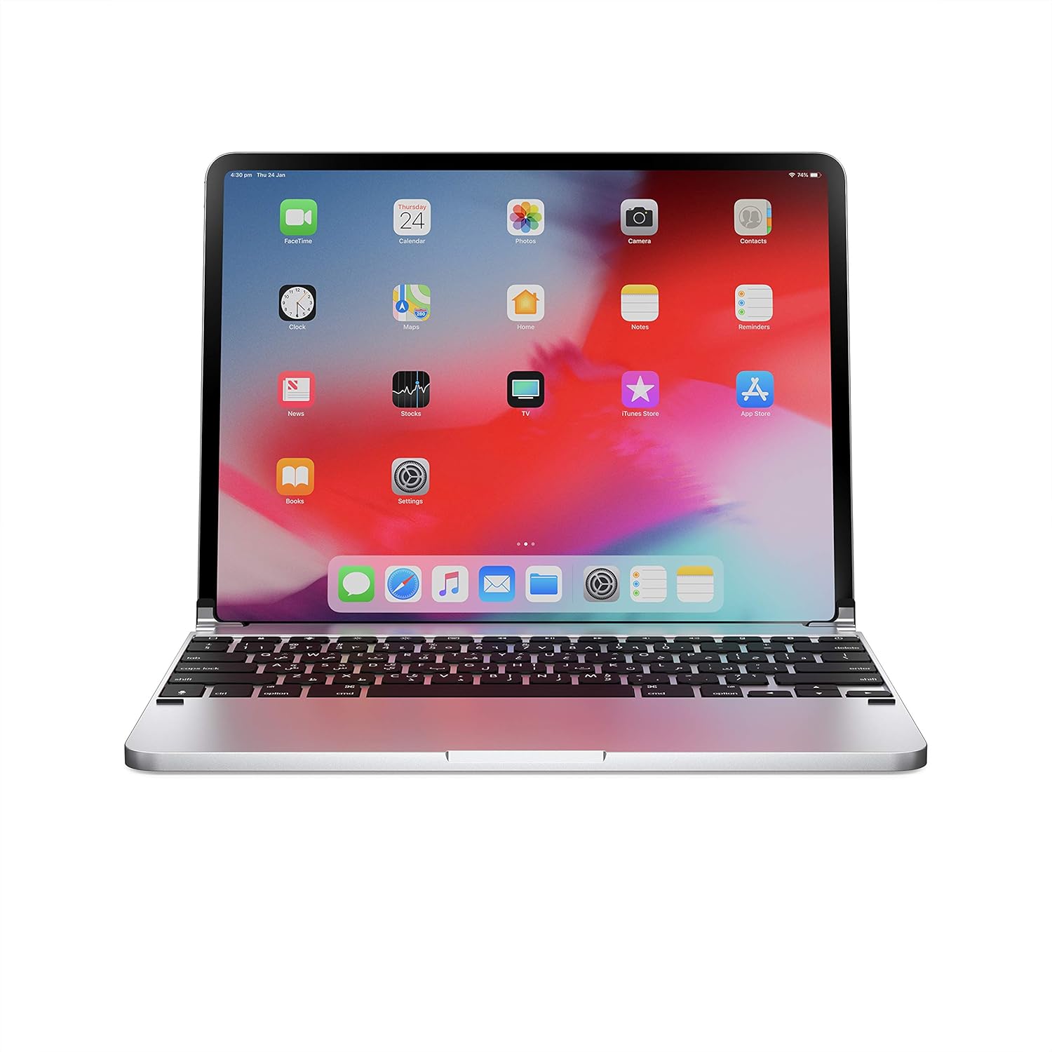 Brydge BRY6021A Aluminium Bluetooth Keyboard for iPad Pro 12.9-inch Silver - Arabic/English Keyboard