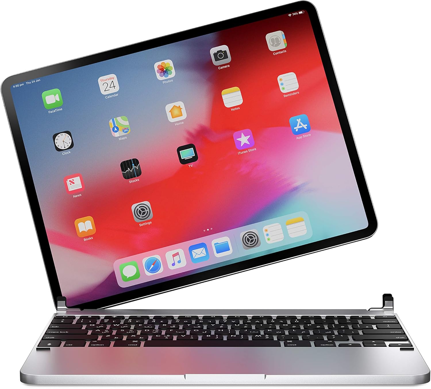 Brydge BRY6021A Aluminium Bluetooth Keyboard for iPad Pro 12.9-inch Silver - Arabic/English Keyboard
